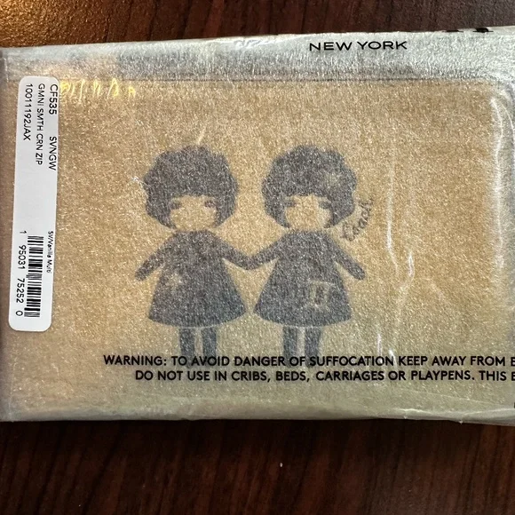 NWT Coach Corner Zip Zodiac Wristlet In Canvas Leather With Gemini CF535 - Picture 4 of 4